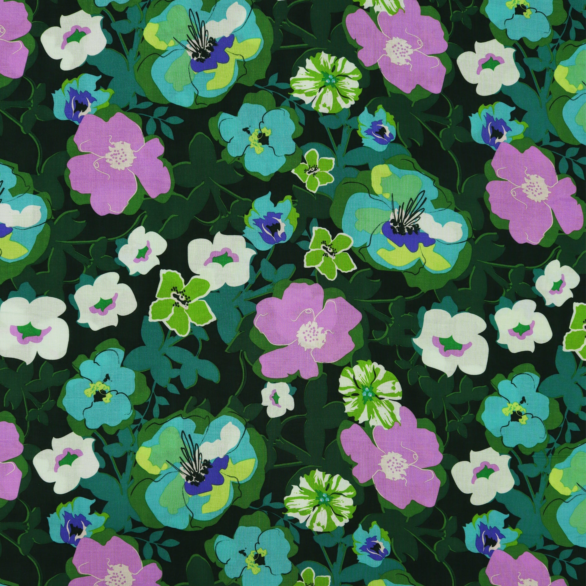 Blomma Garden Rainforest Fabric in Rayon