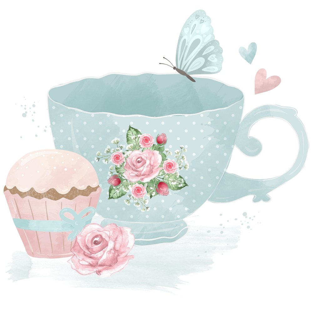 Tea Time Arrangement #2 Fabric Panel