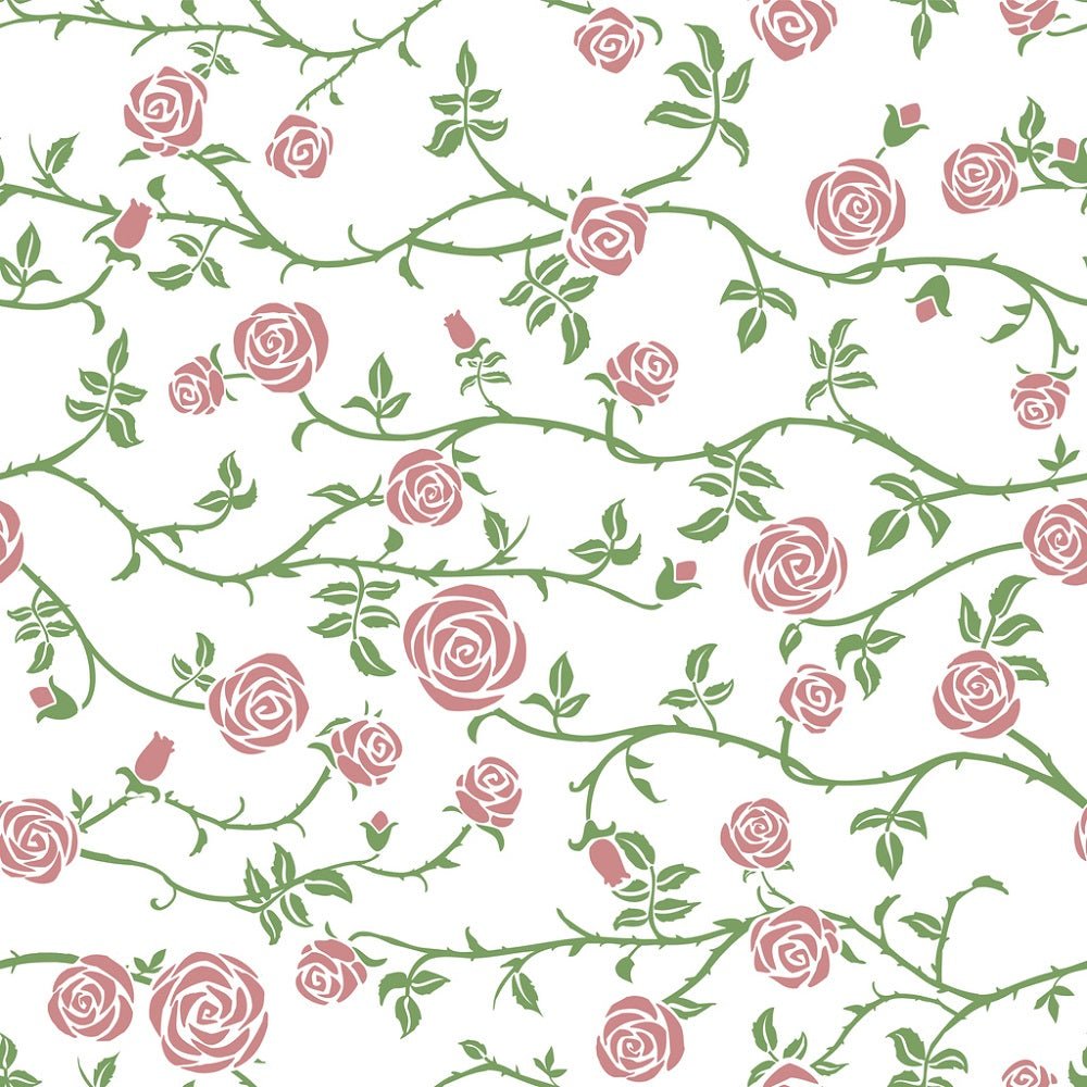 Tender Pink Roses & Thorns Fabric