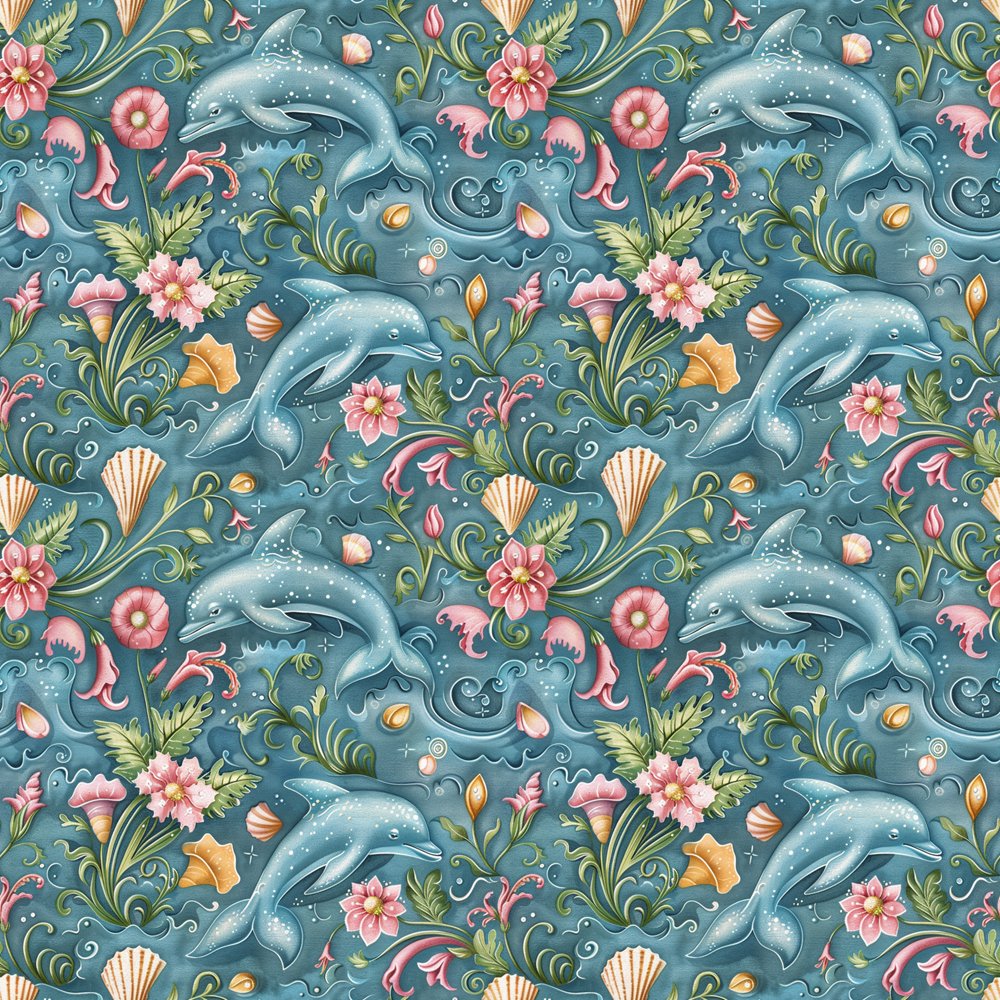The Dolphin Bay Pattern #3 Fabric
