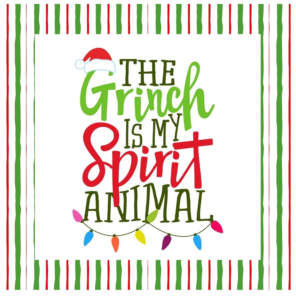 The Grinch Is My Spirit Animal Pillow Fabric Panels