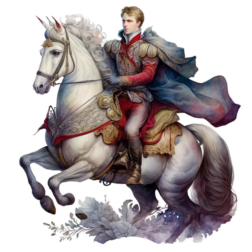 The Prince on Horseback #2 Fabric Panel