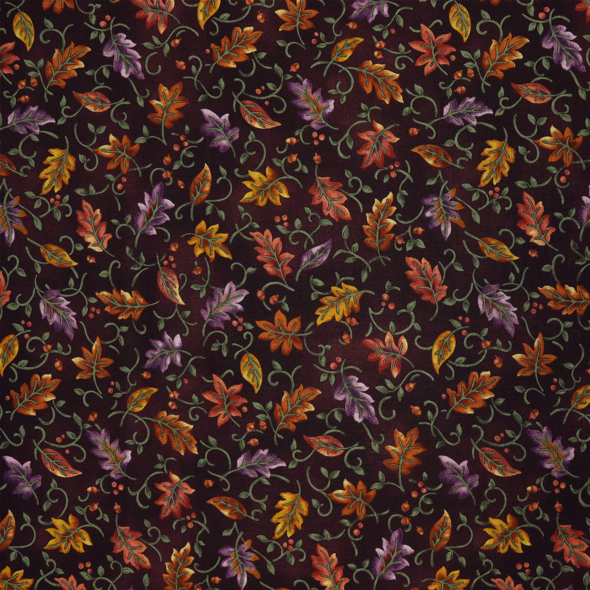 Autumn Breeze Fabric Collection - Dancing Leaves Plum