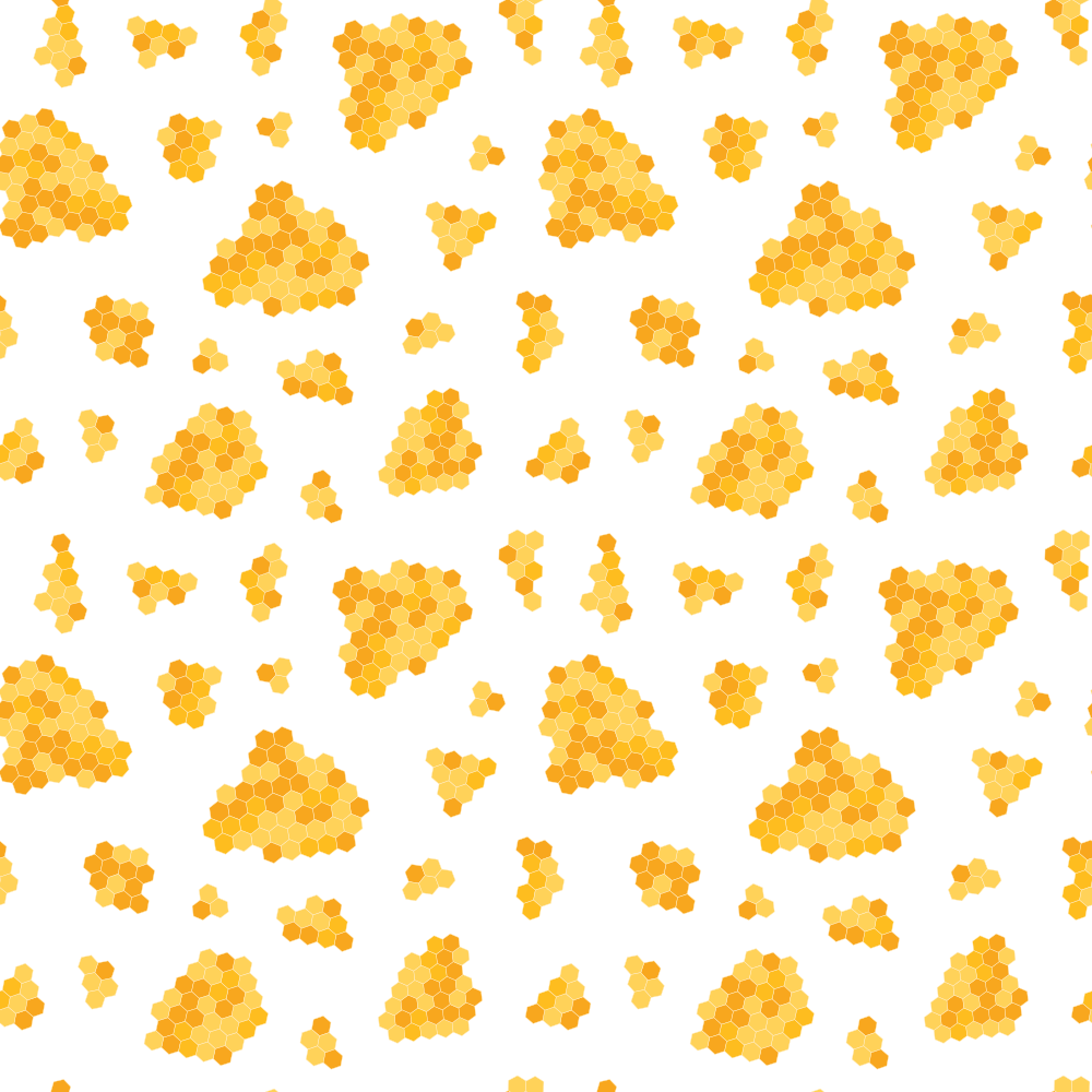 Sunflowers and Bees Honeycombs Fabric