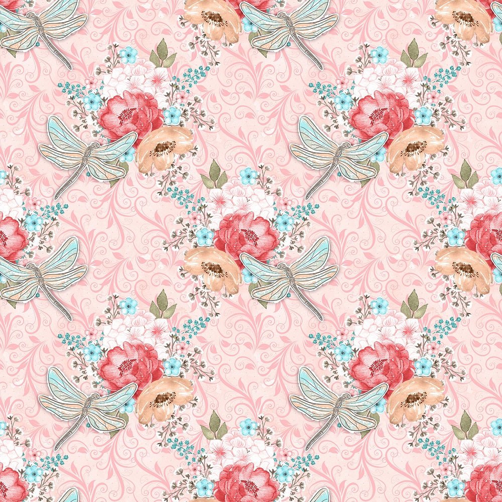 Sweet Dragonfly Main Fabric - Pink