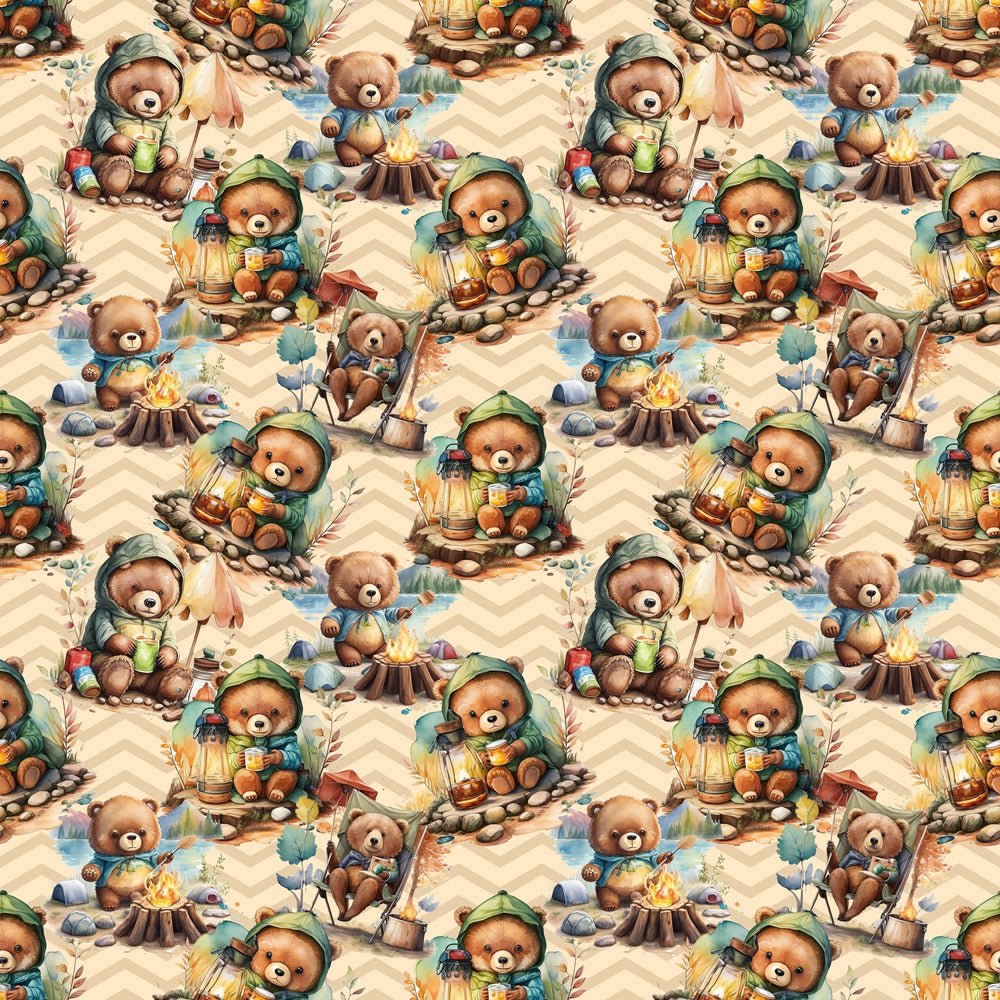 Teddy Bears Camping Fabric
