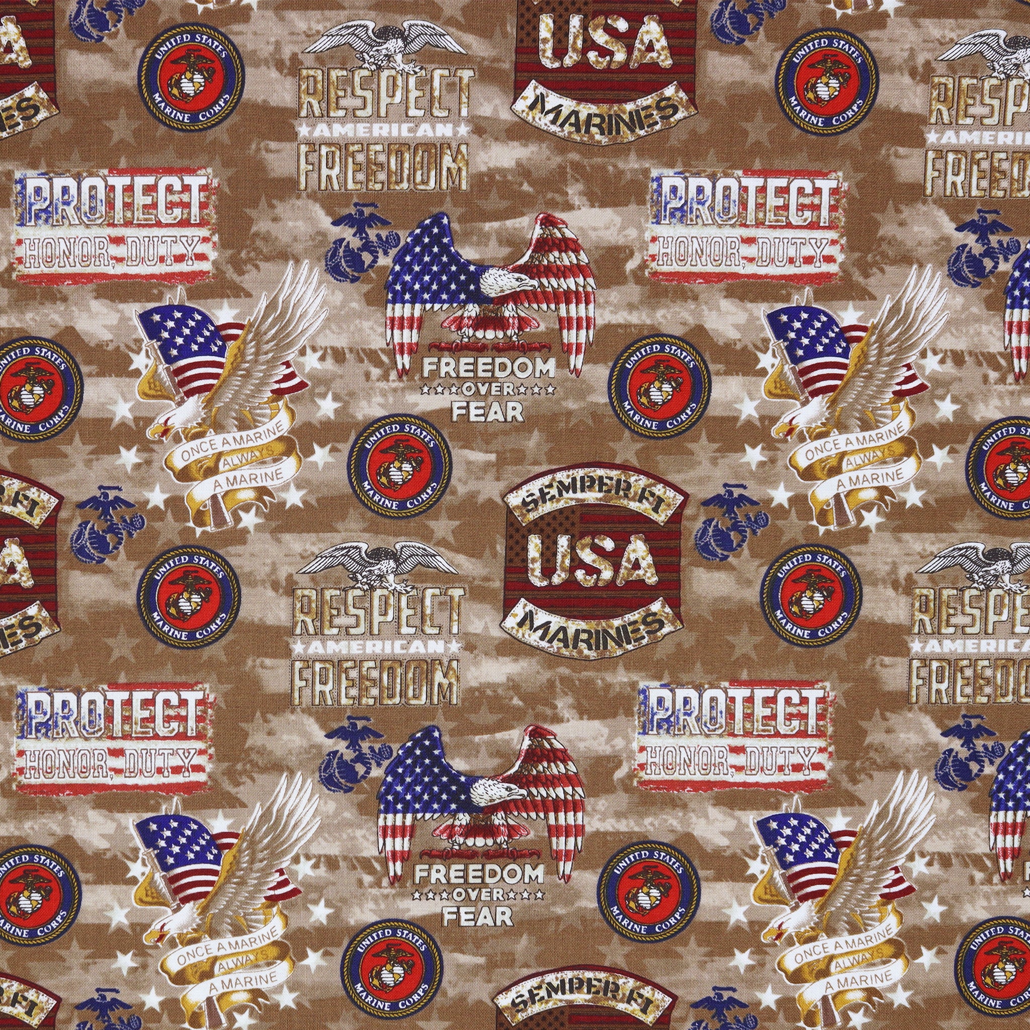 US Military Fabric Collection - Marines Camo Flag