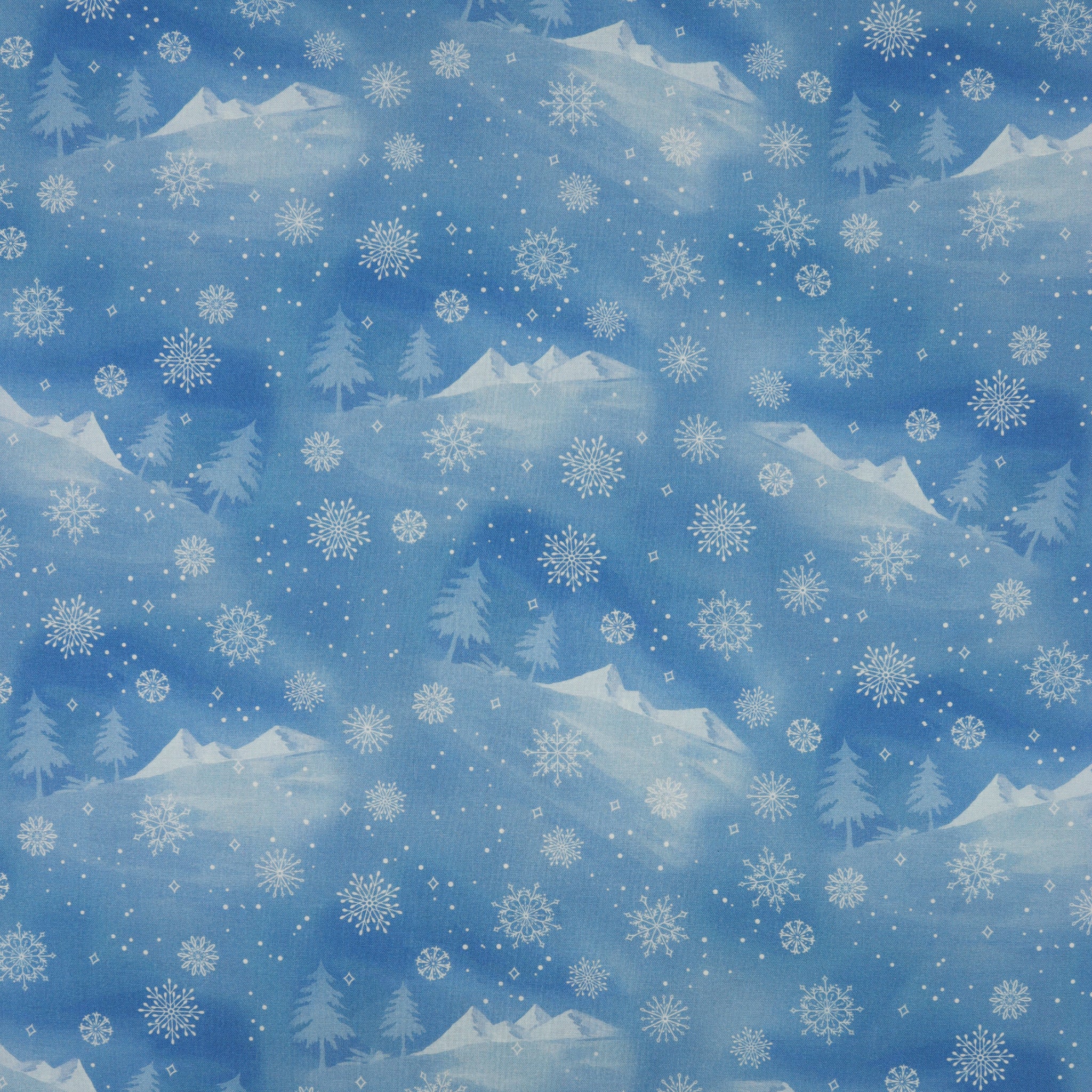 Woodland Wonderland Fabric Collection - Mountain View Medium Blue