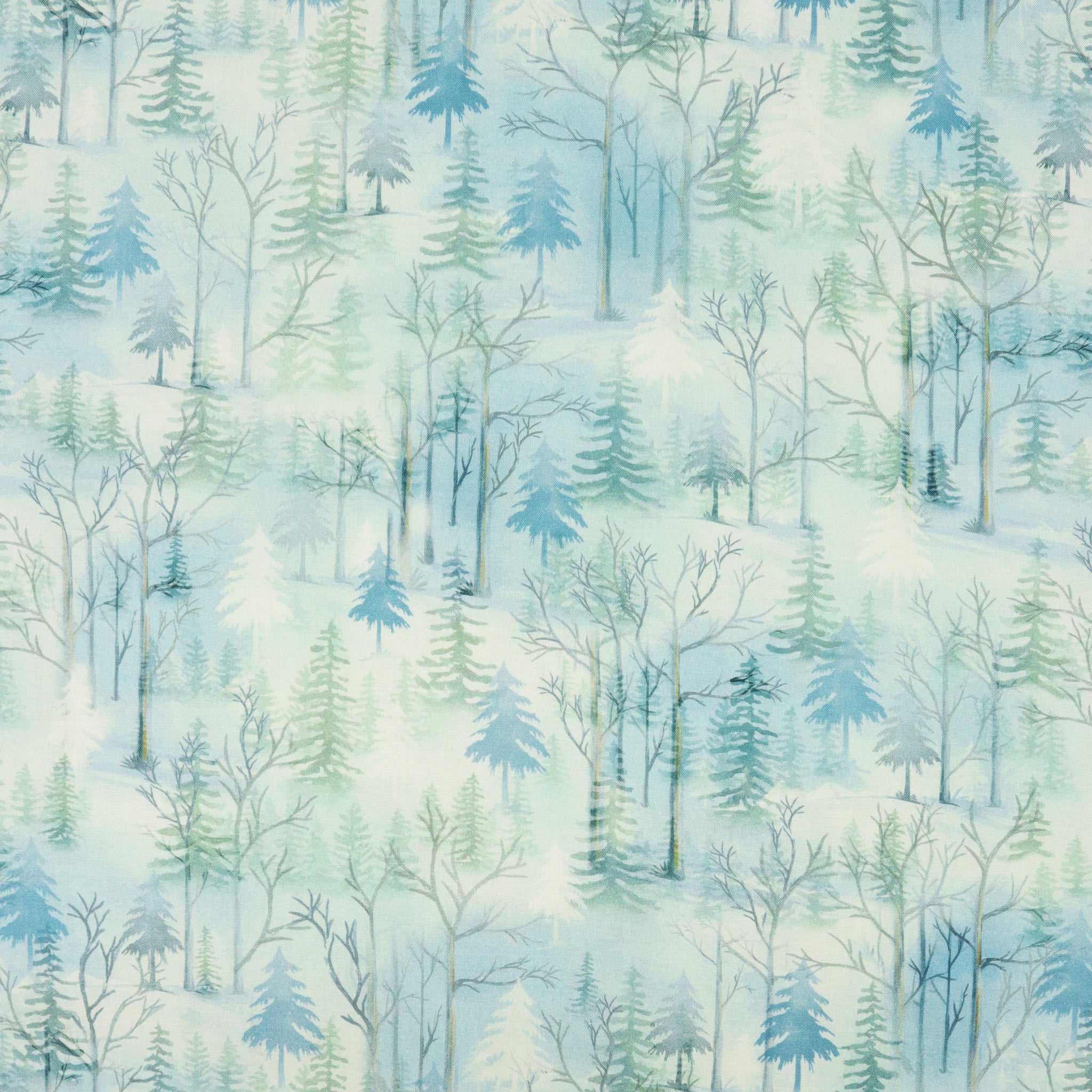 Woodland Wonderland Fabric Collection - Pine Woodland Light Blue
