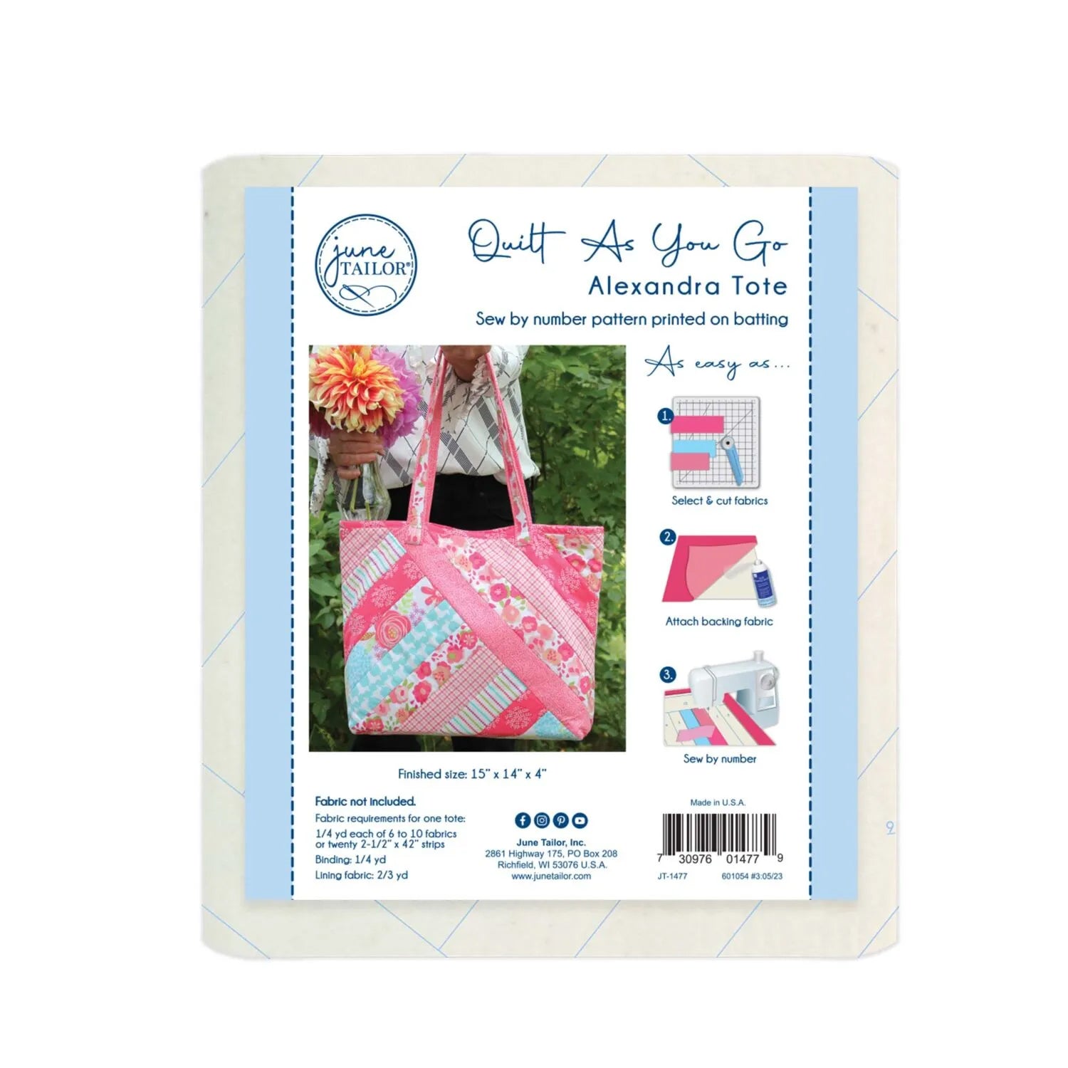 Quilt As You Go Alexandra Tote Bag Kit