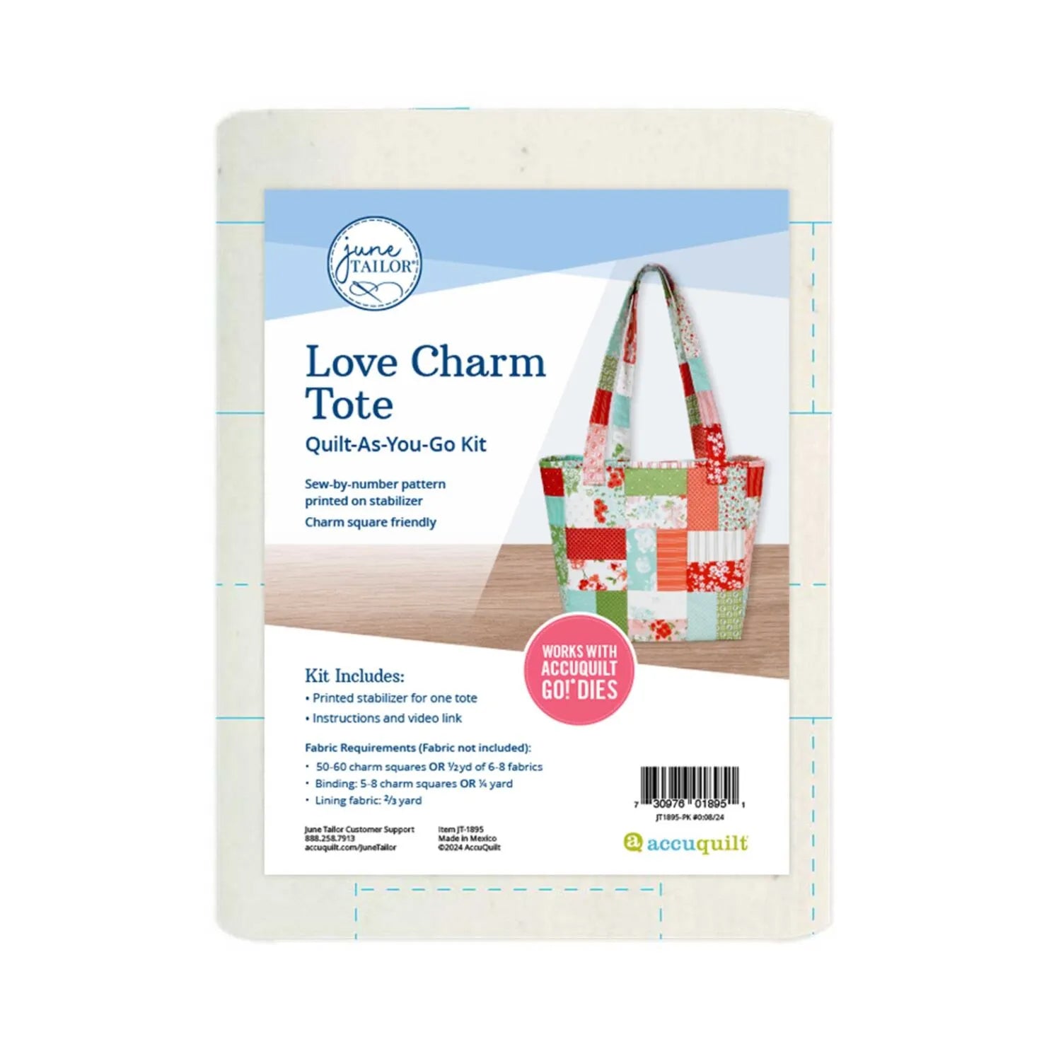 Quilt As You Go Love Charm Tote Kit