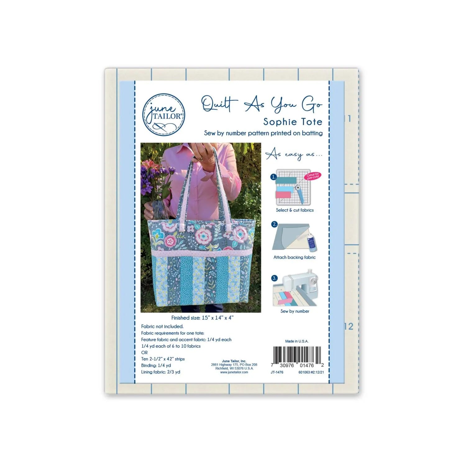 Quilt As You Go Sophie Tote Bag Kit