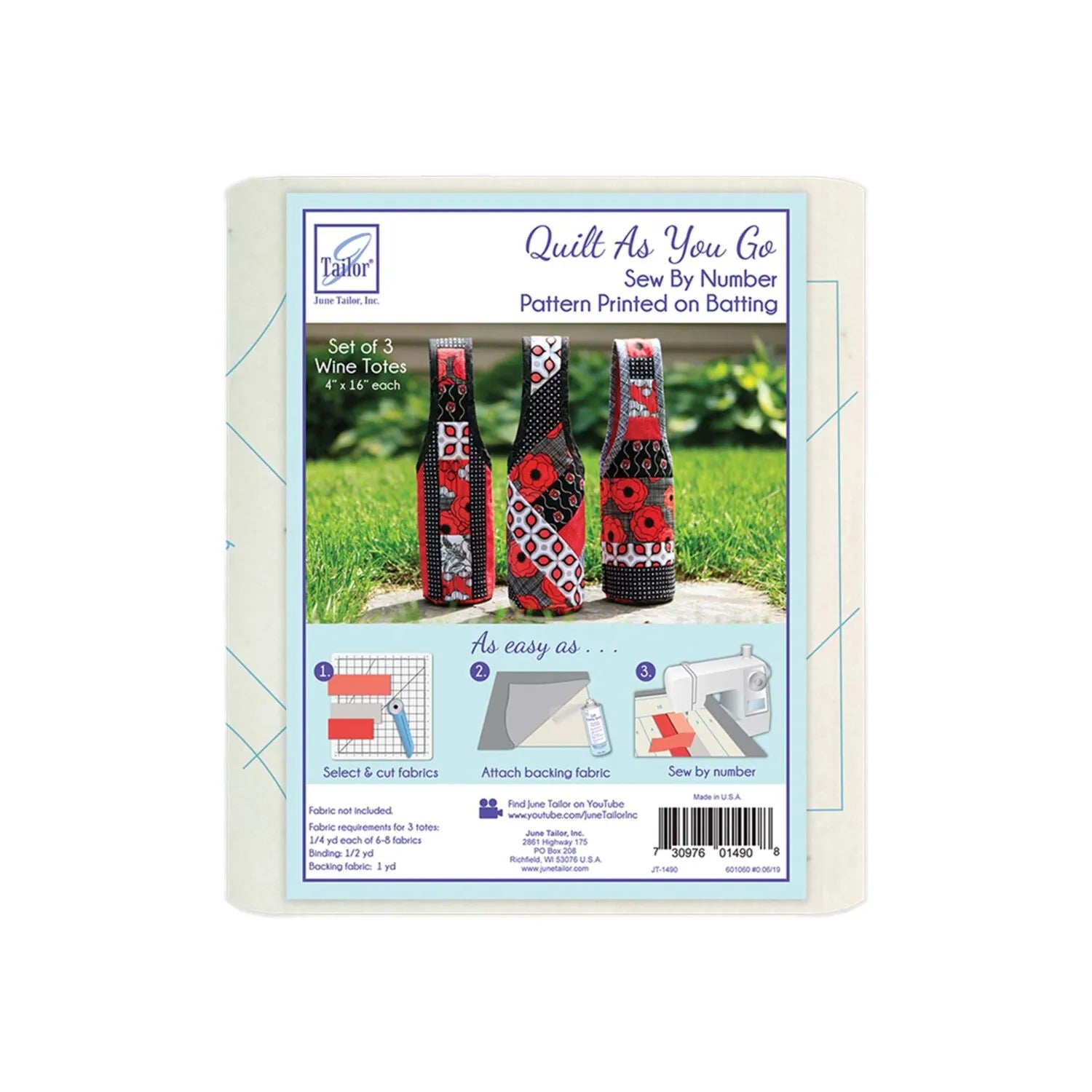 Quilt As You Go Wine Totes Kit