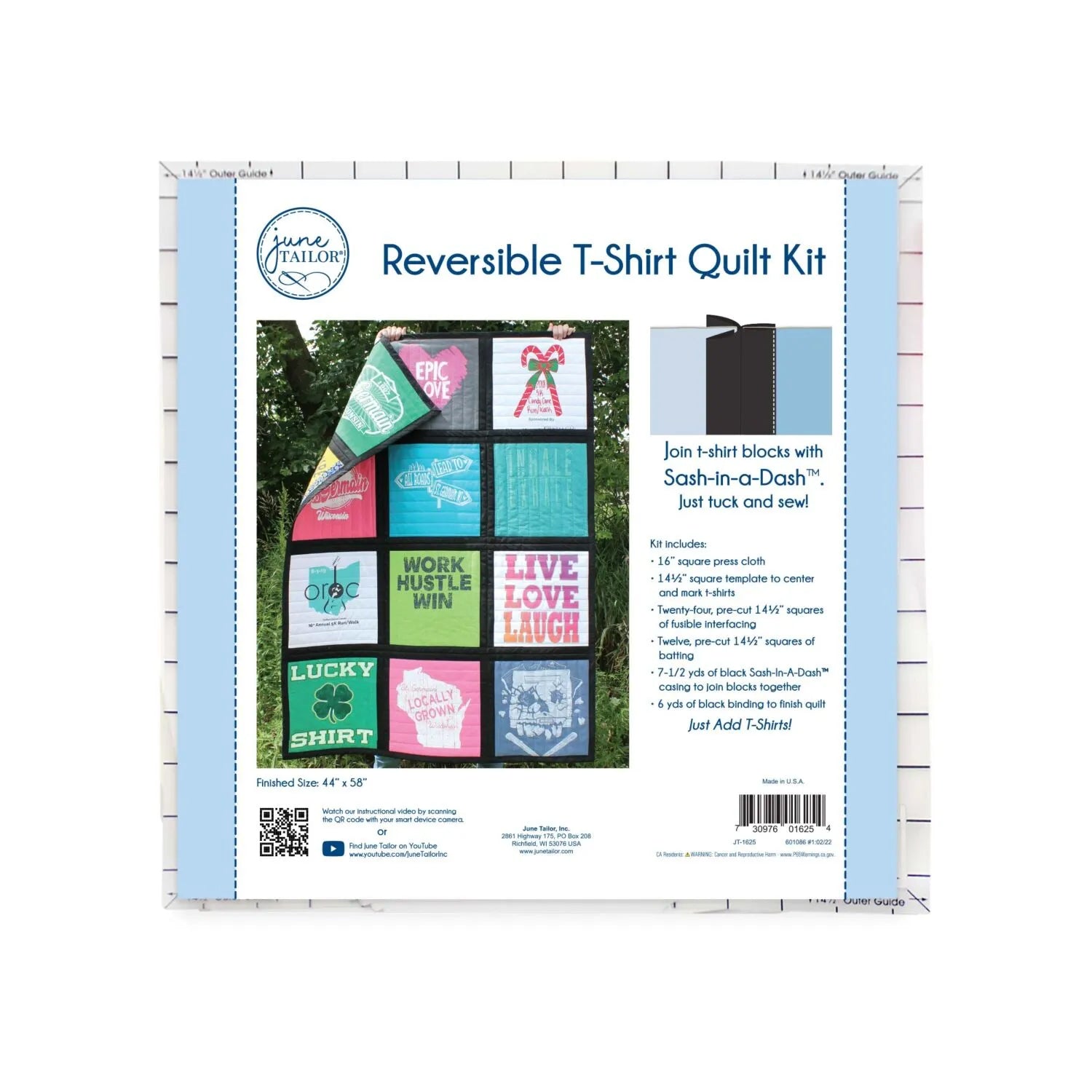 Reversible T-Shirt Quilt Kit with Sash-In-A-Dash
