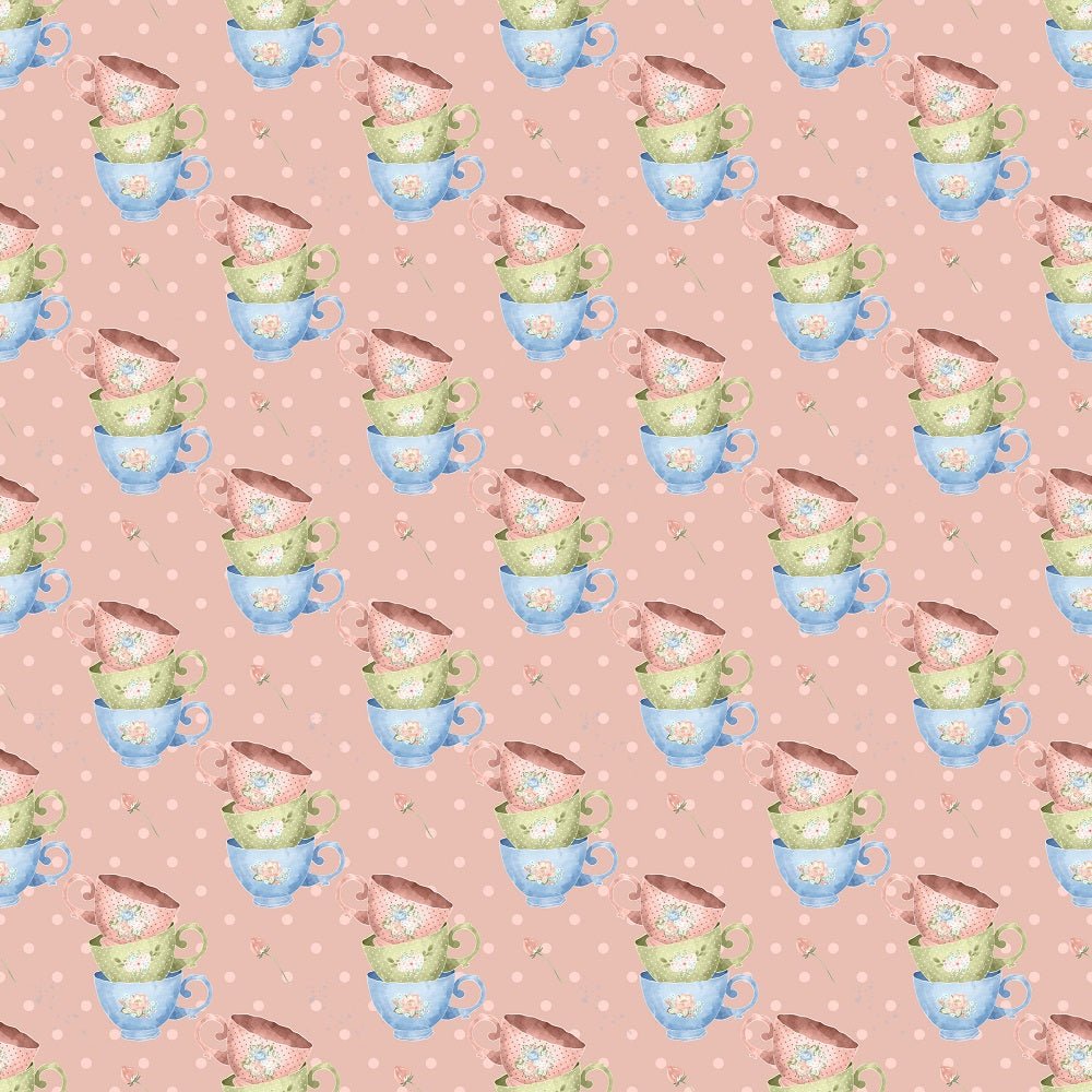 Tea Time Cup Set Fabric - Pink