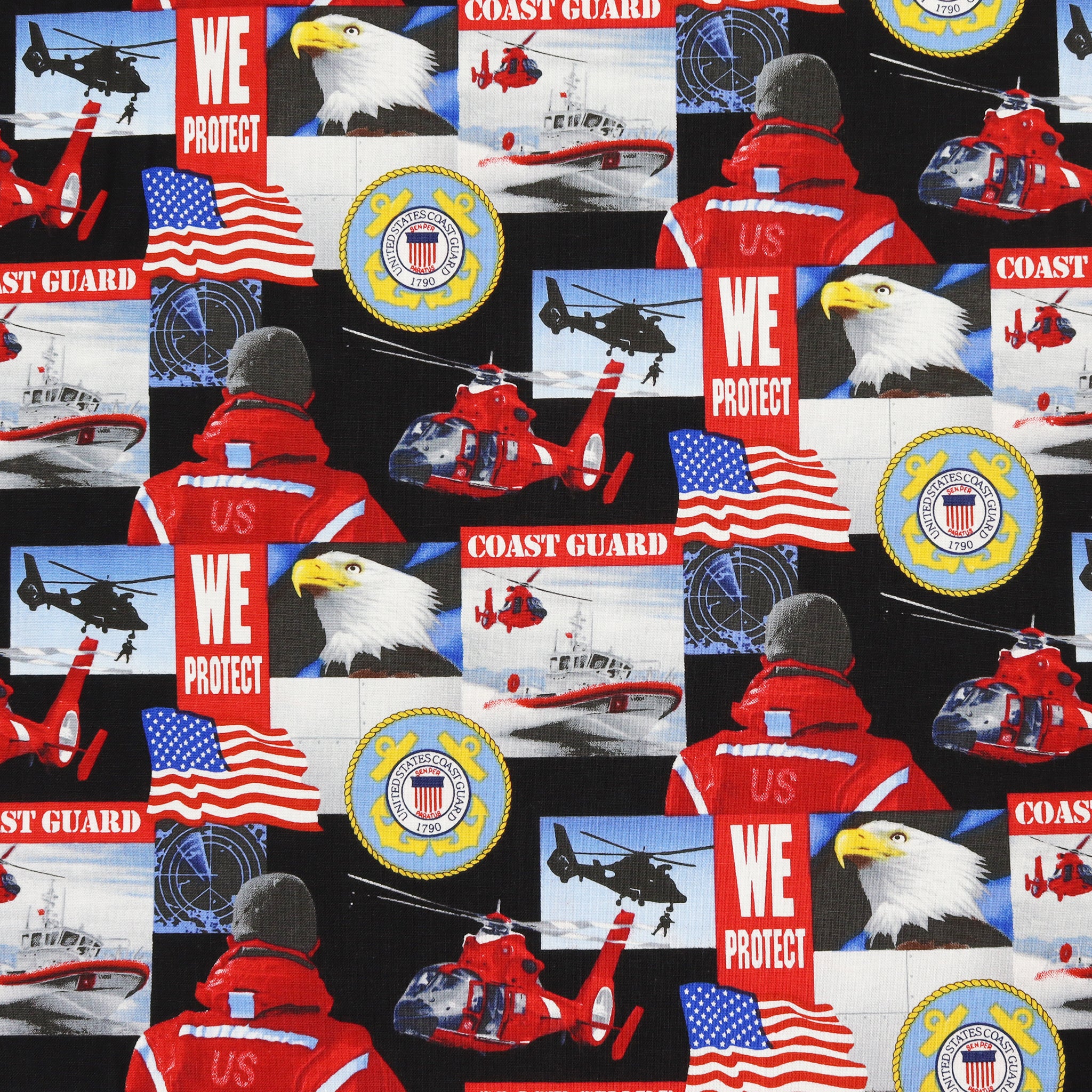 US Military Fabric Collection - Coast Guard Geometrics