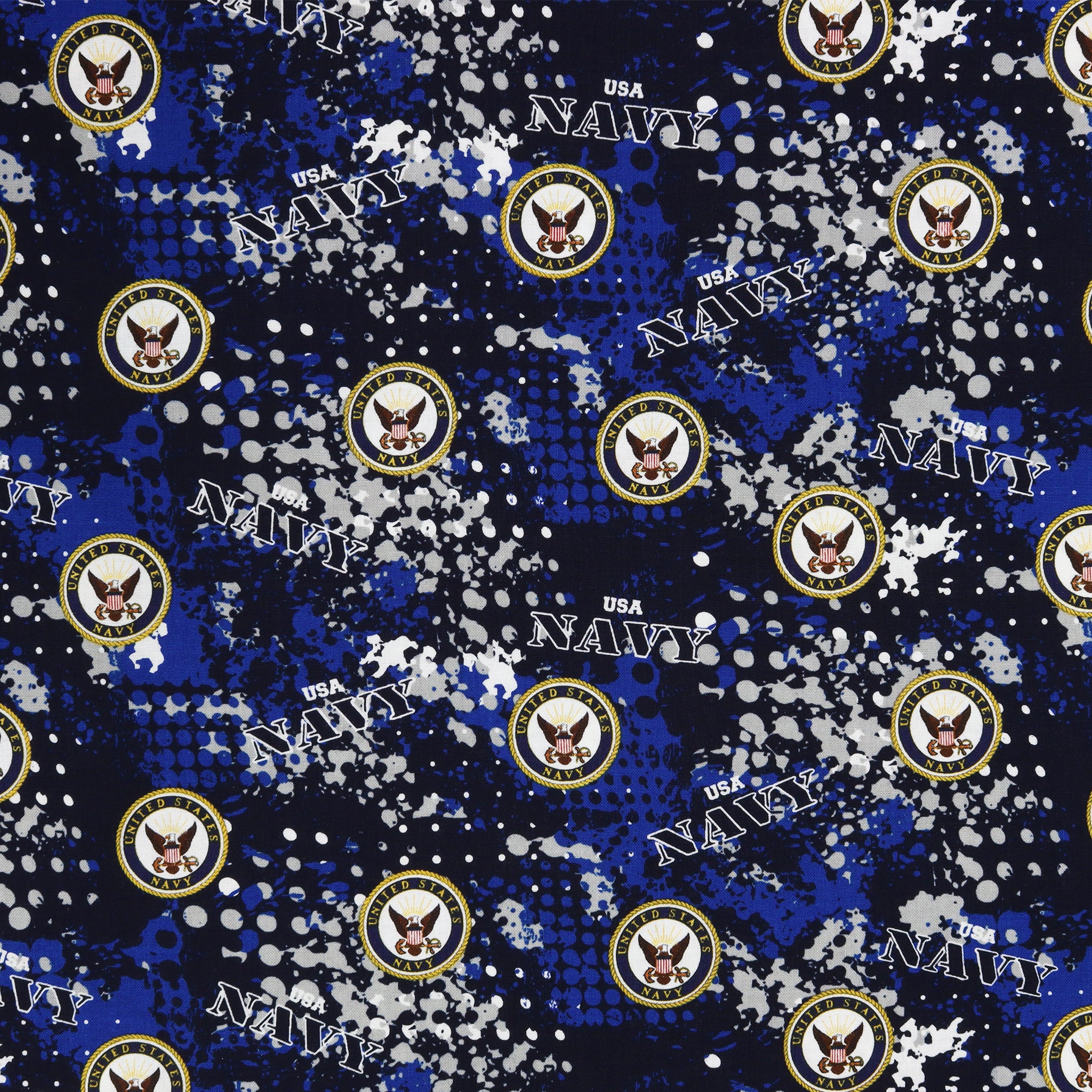 US Military Fabric Collection - Navy Abstract Geo Logo