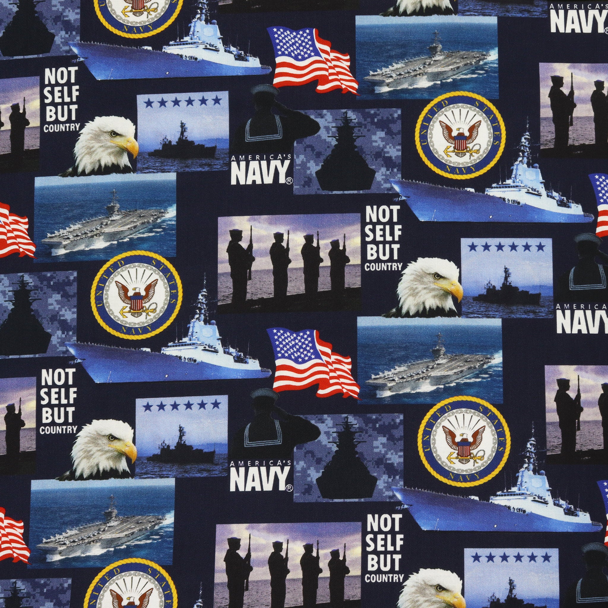 US Military Fabric Collection - Navy Geometrics