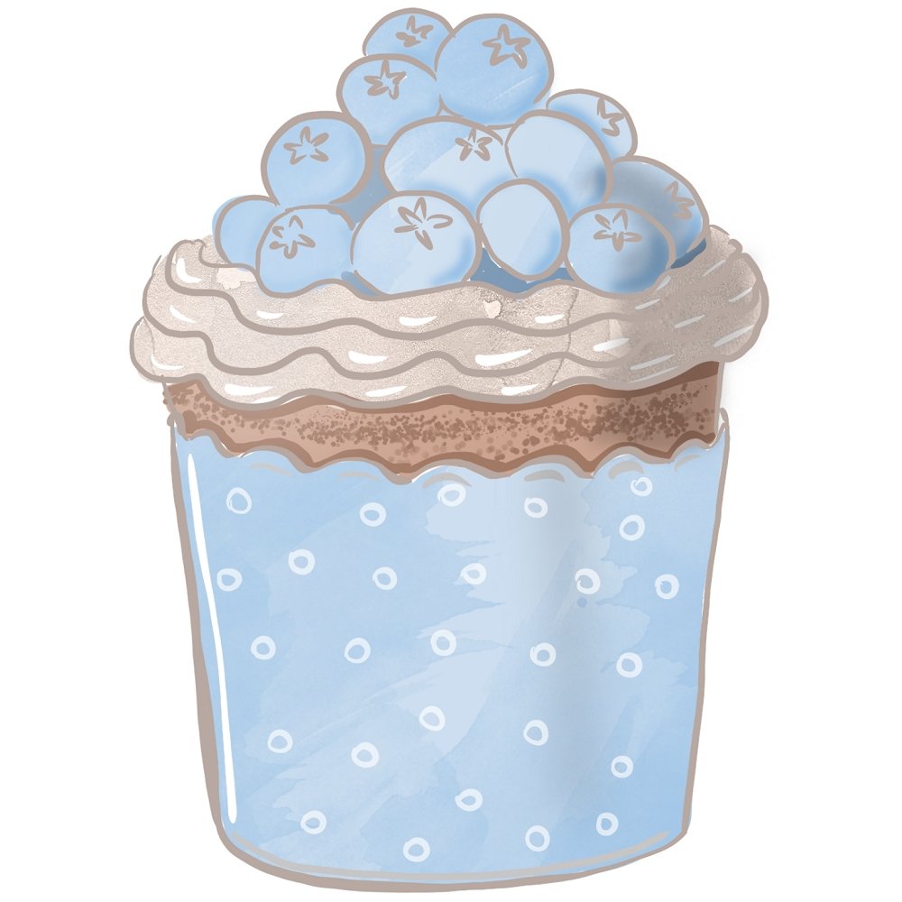 Tea Time Blue Treats Fabric Panel