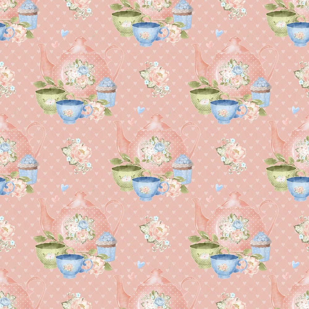 Tea Time Set Fabric - Pink