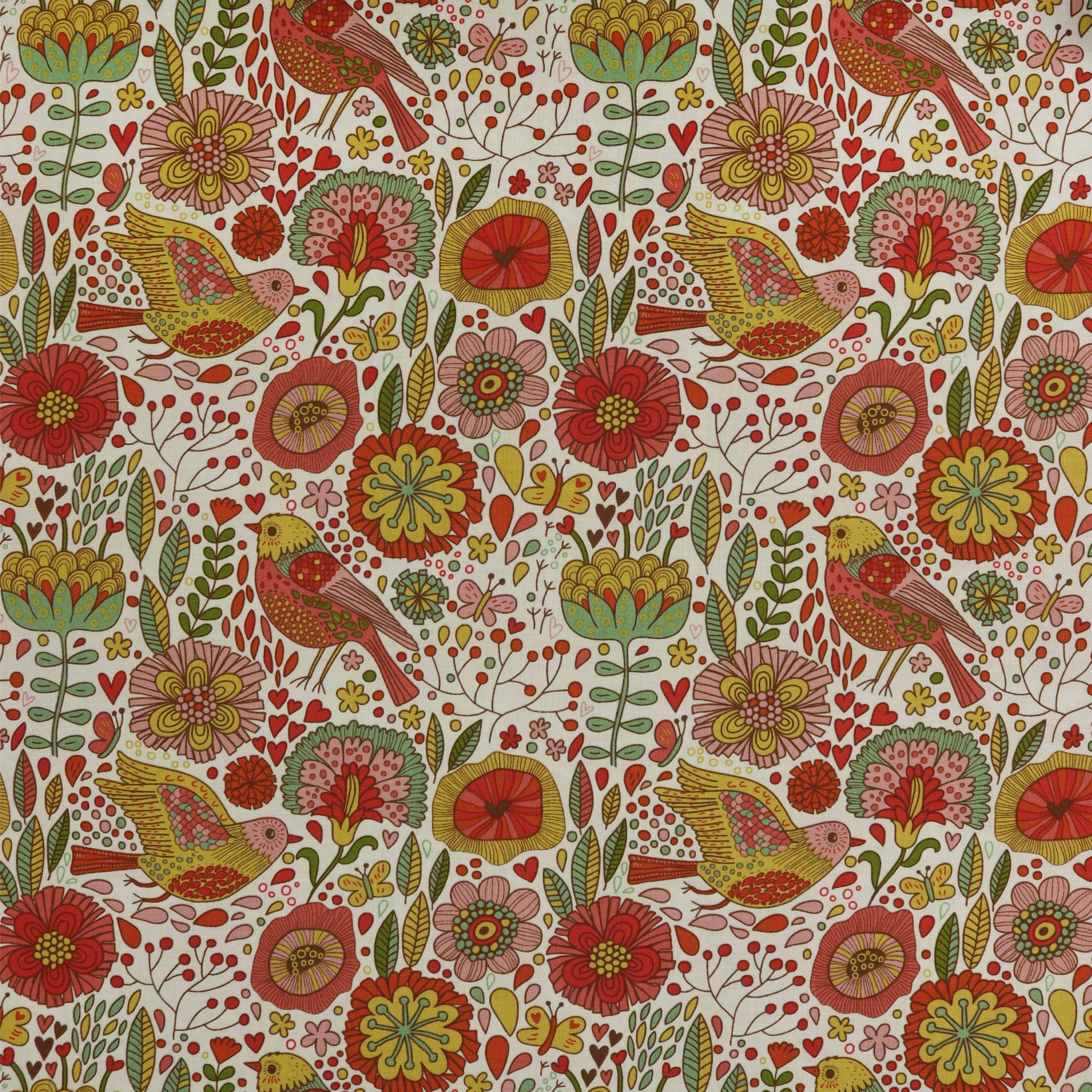 Bird Song Fabric Collection - Bird Watching Rose