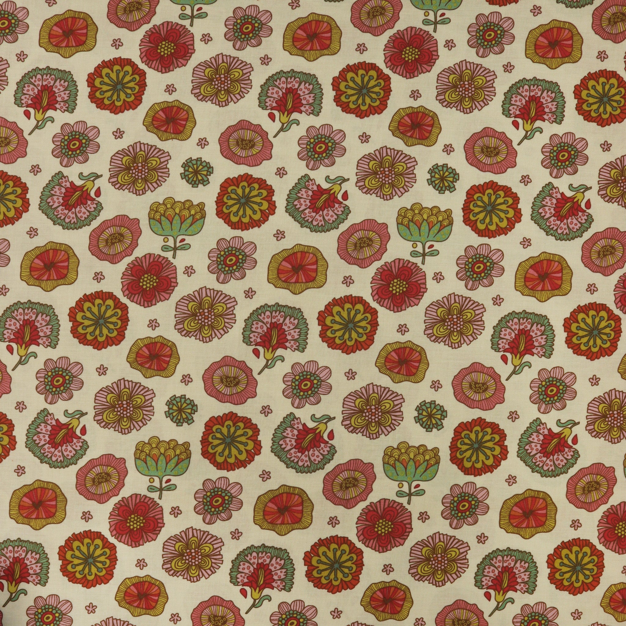 Bird Song Fabric Collection - Happy Flower Rose