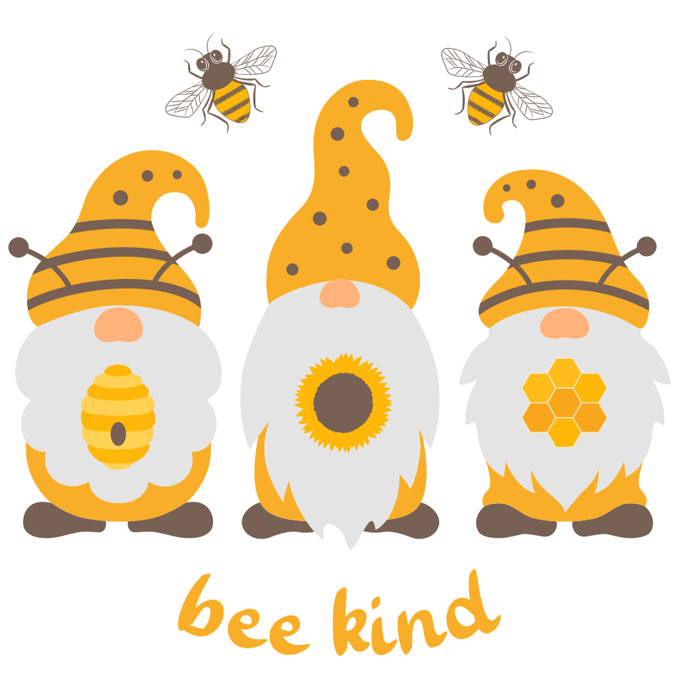 Sunflowers and Bees Bee Kind Gnomes Fabric Panel