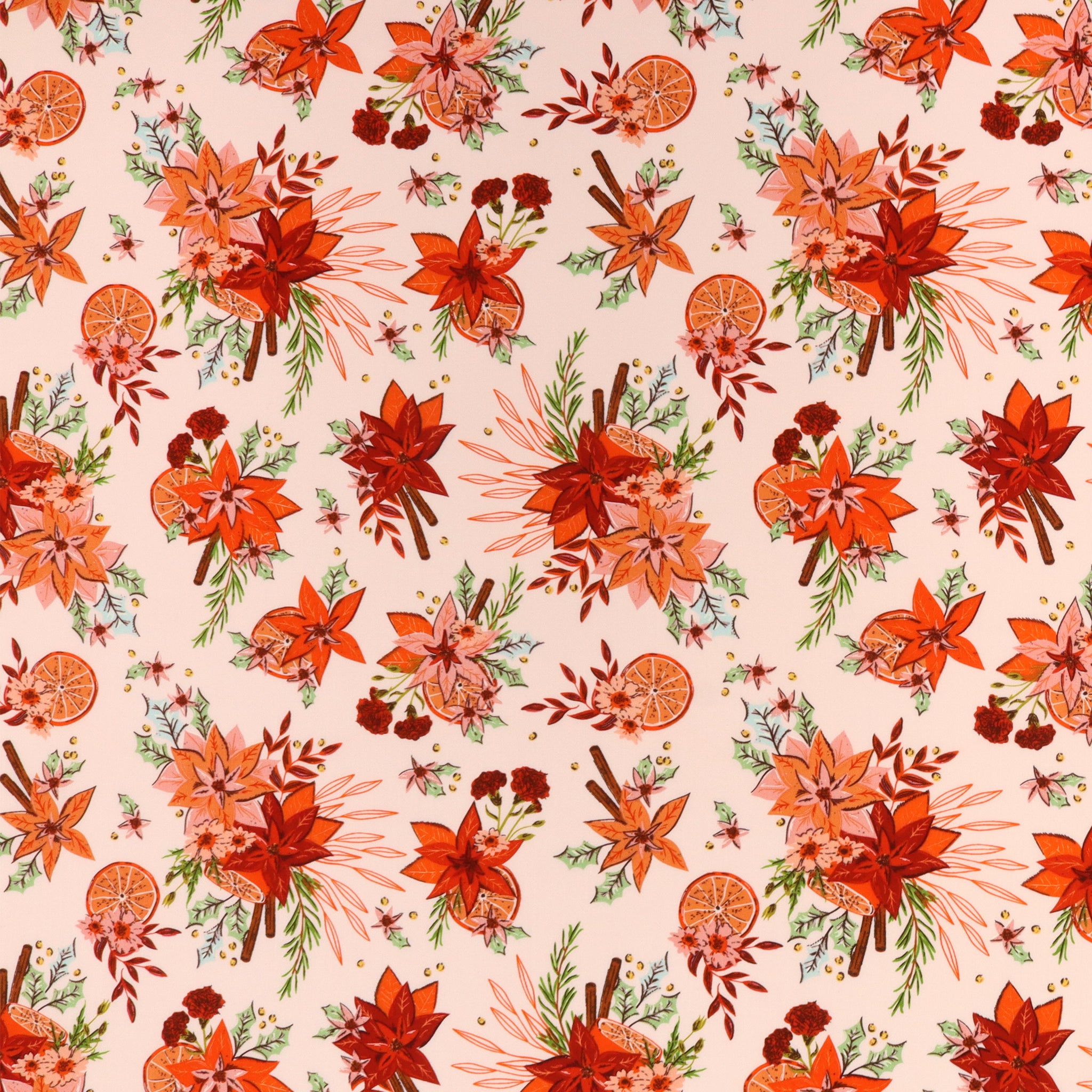 Christmas in the Cabin Fabric Collection - Yuletide Blossoms