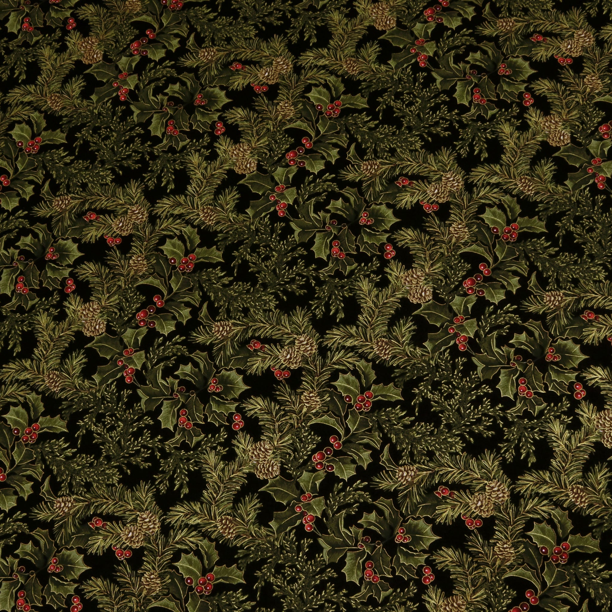 Winter In The Pines Fabric Collection - Pine Forest Dark Leaf