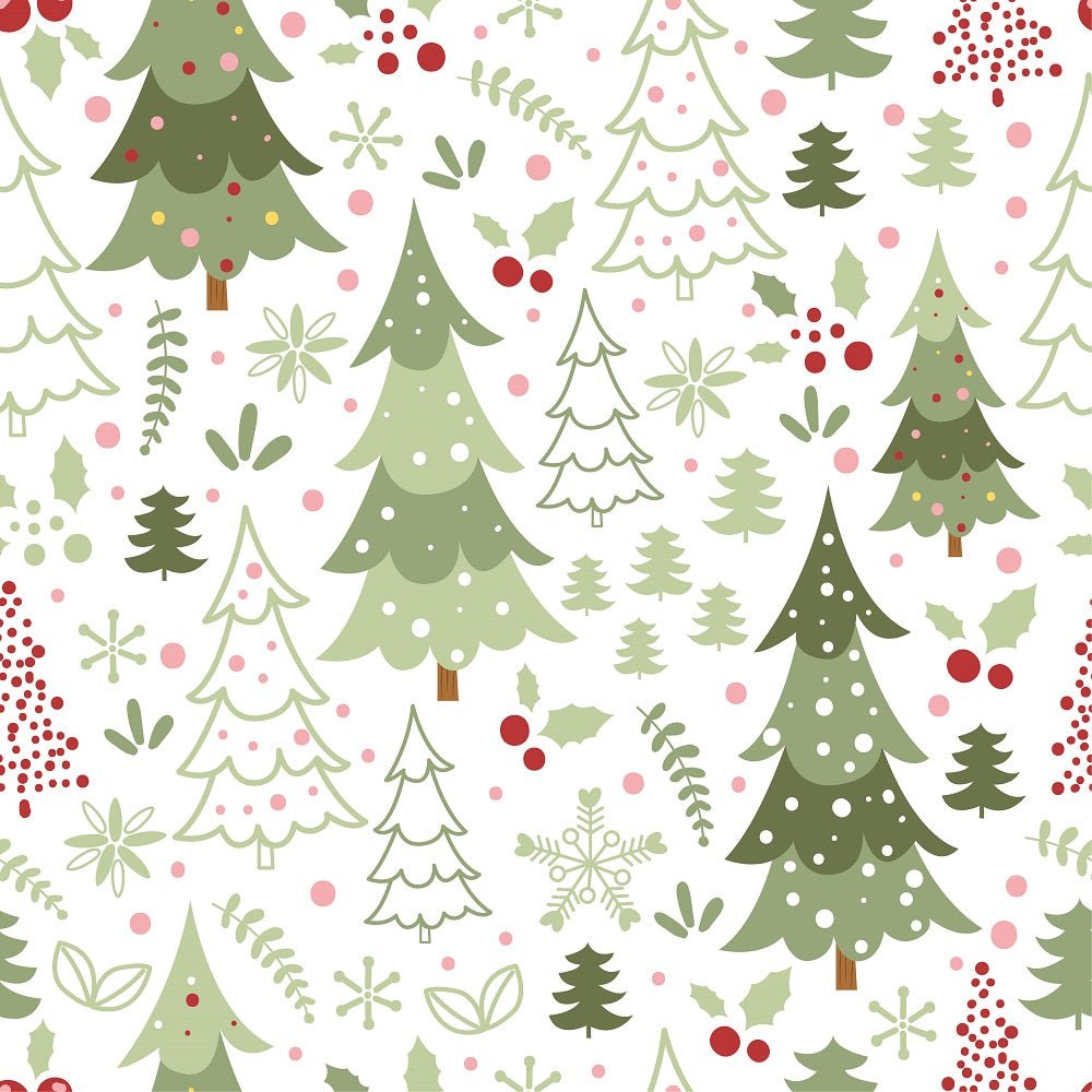 Christmas Trees and Elements Fabric