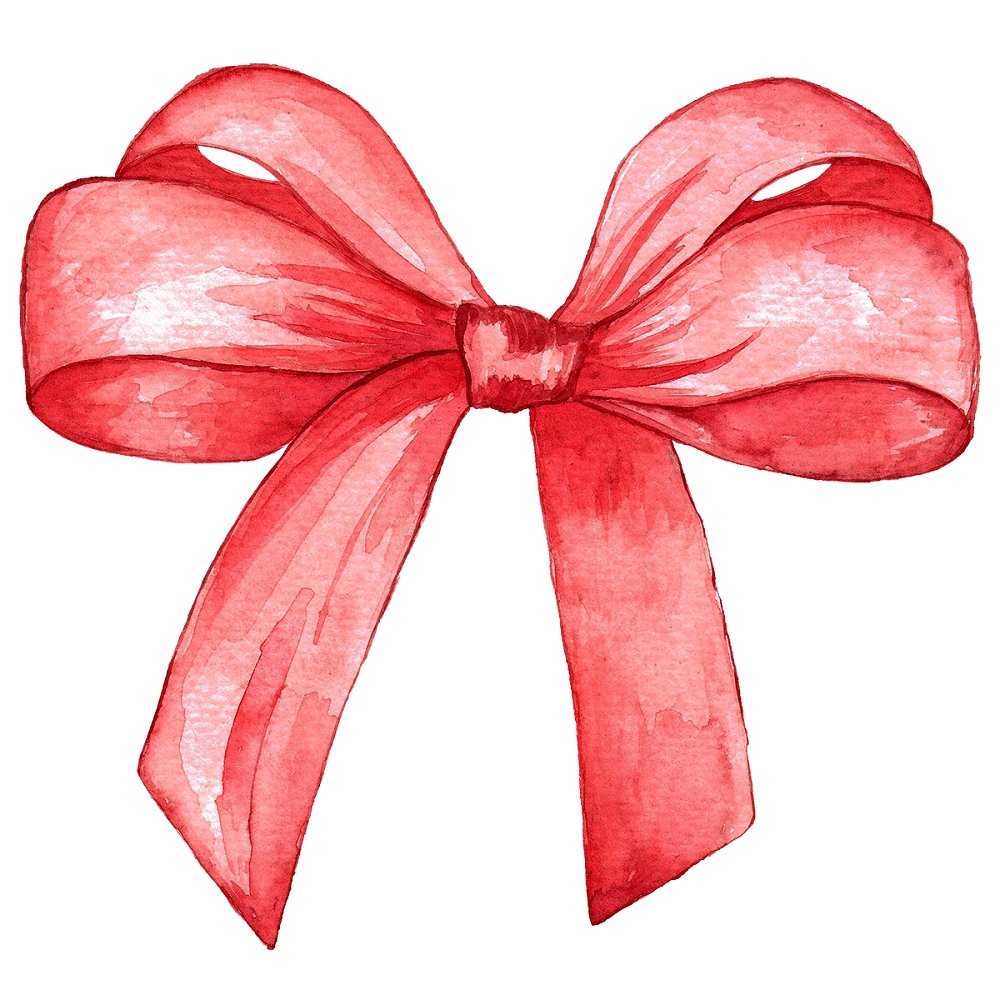 Christmas Trees Red Bow Fabric Panel