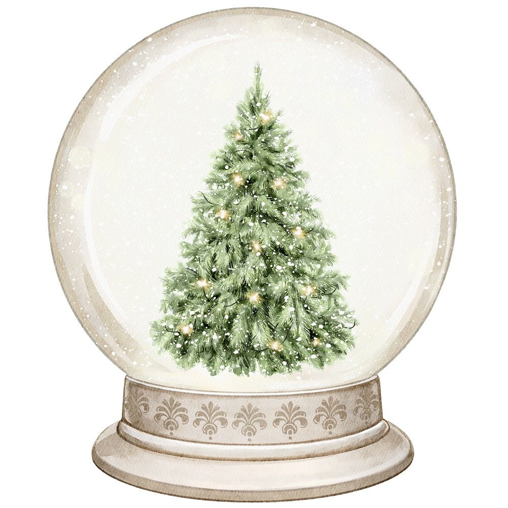 Christmas Little Critters Tree in Snow Globe Fabric Panel