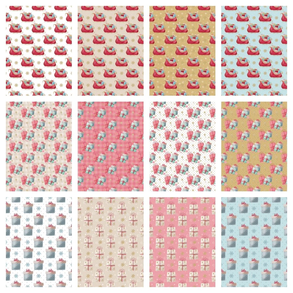 Christmas Gifts Fabric Collection - 1/2 Yard Bundle