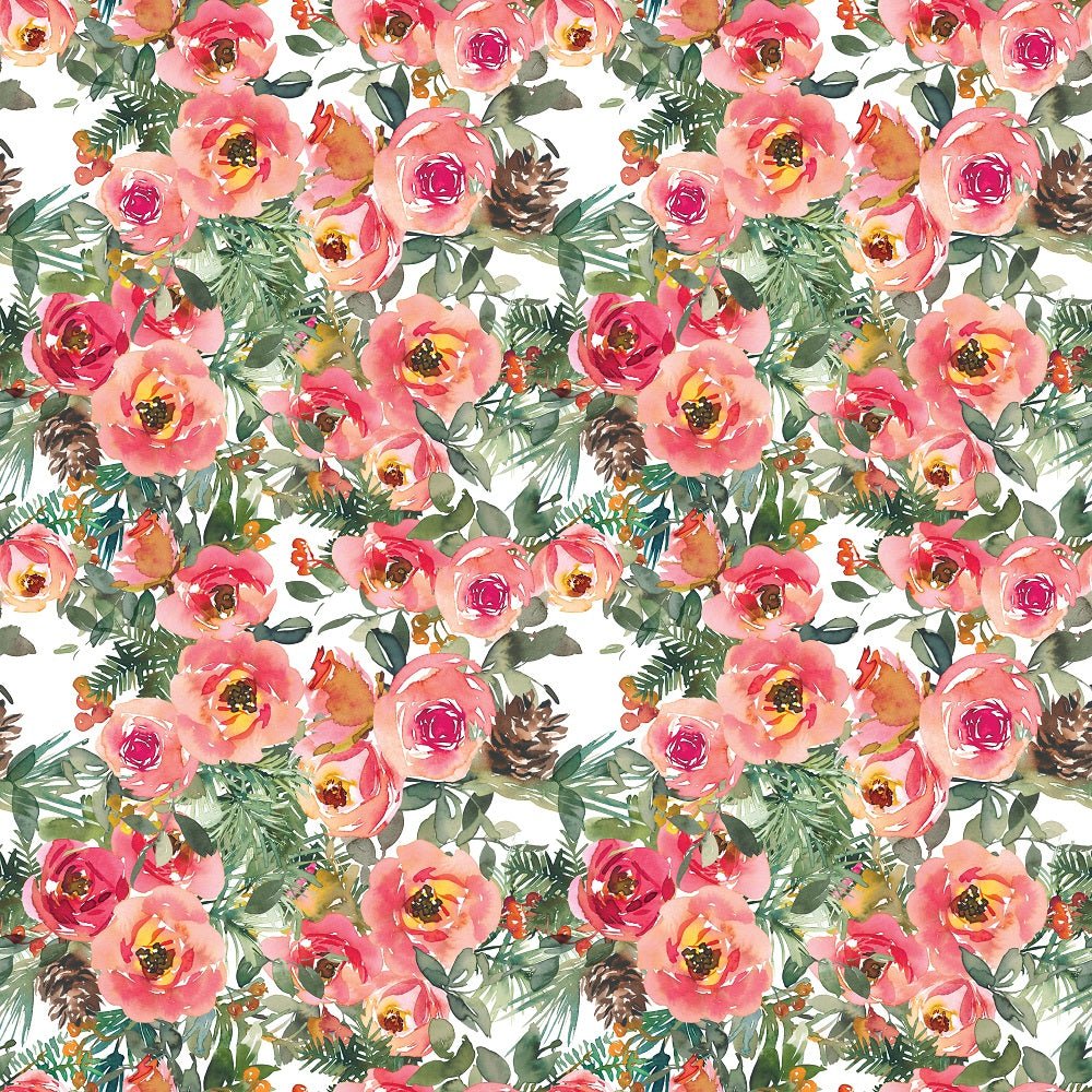 Christmas Floral Pattern #8 Fabric