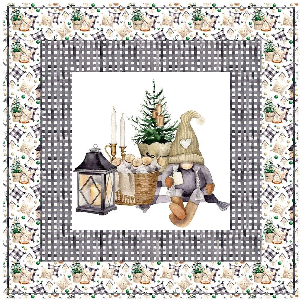 Christmas Farmhouse Gnome Chilling Wall Hanging 42" x 42"