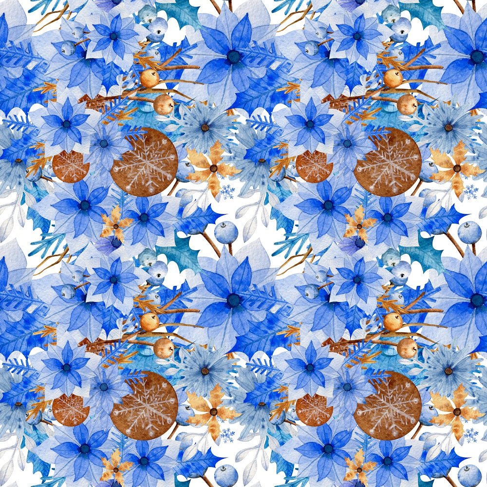Christmas Floral Pattern #4 Fabric