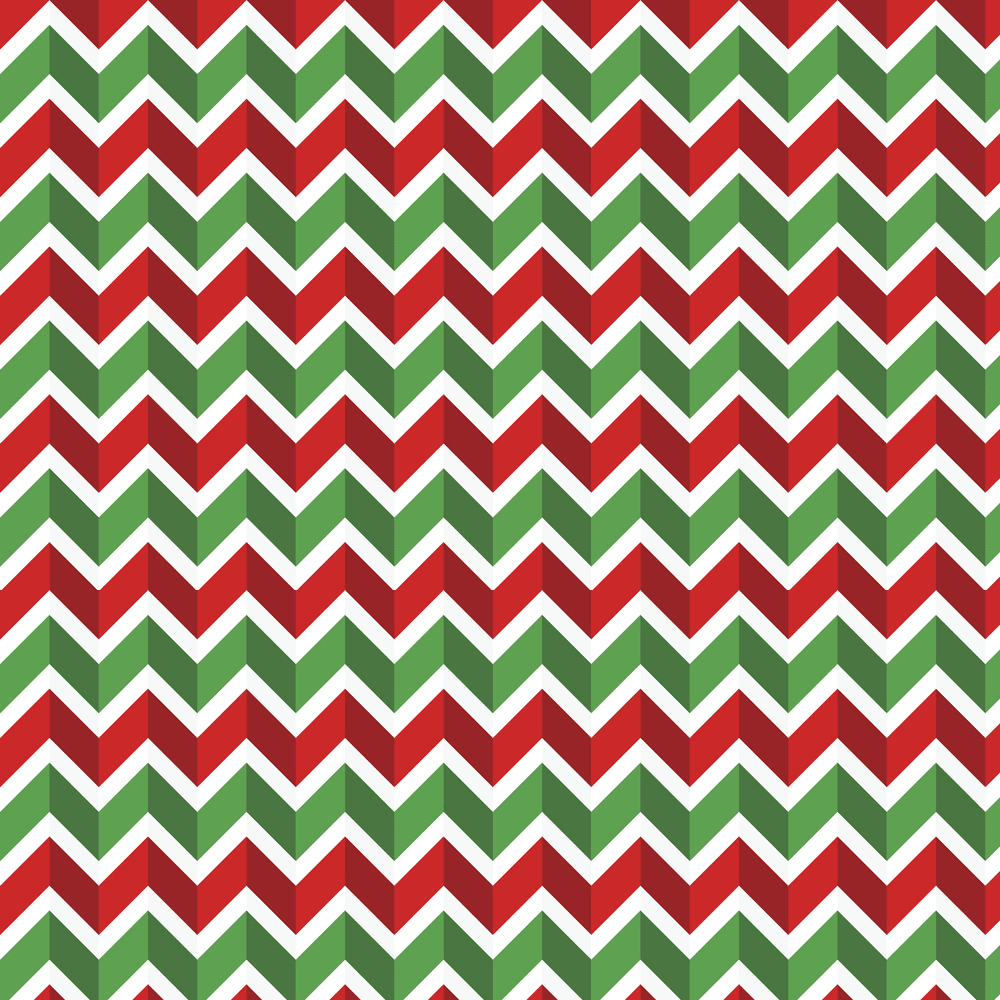 Christmas Chevron Fabric - Green/Red