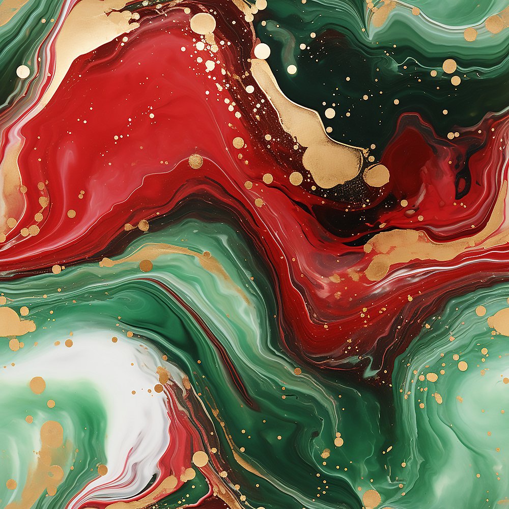 Christmas Abstract Marble Pattern #8 Fabric