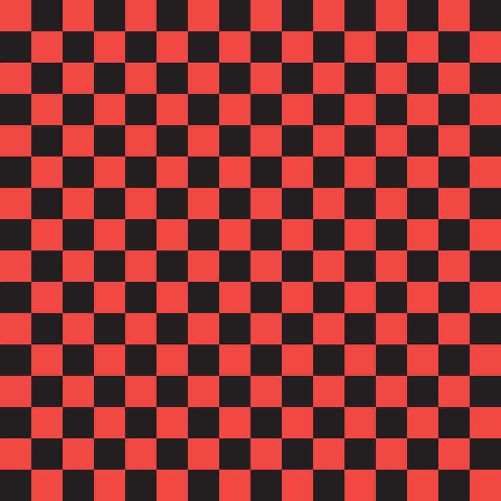 Checkered Basics Fabric - Cinnabar on Black