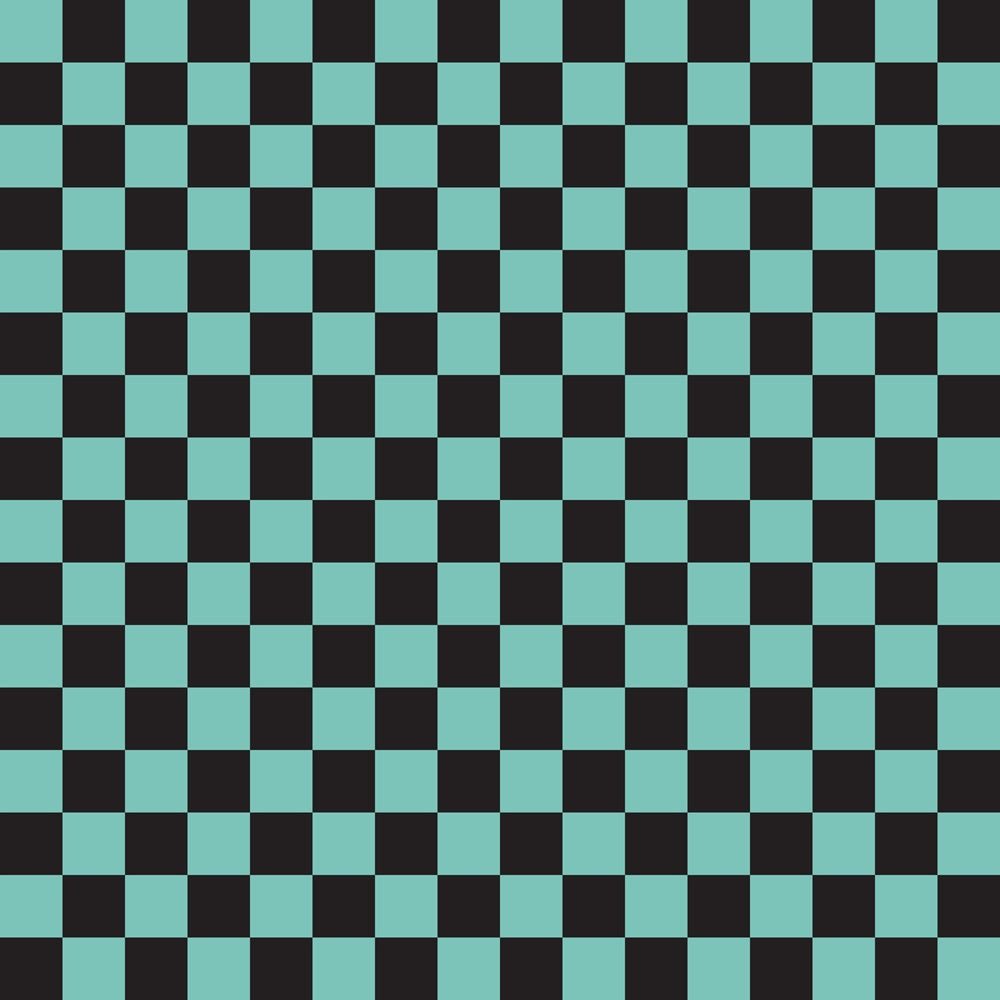 Checkered Basics Fabric - Cornflower on Black