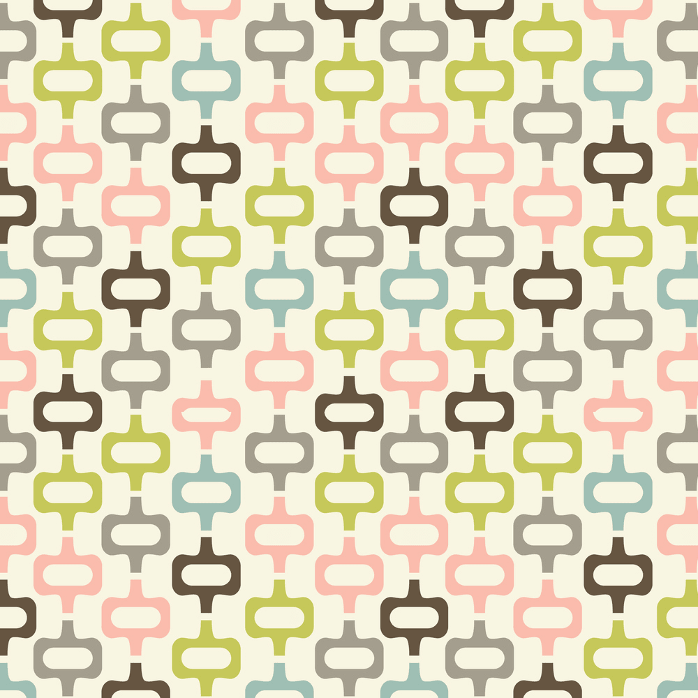 Connected Rectangles Fabric - Beige