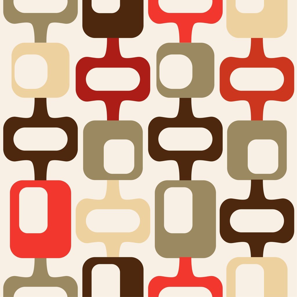 Connected Rectangles Fabric - Brown