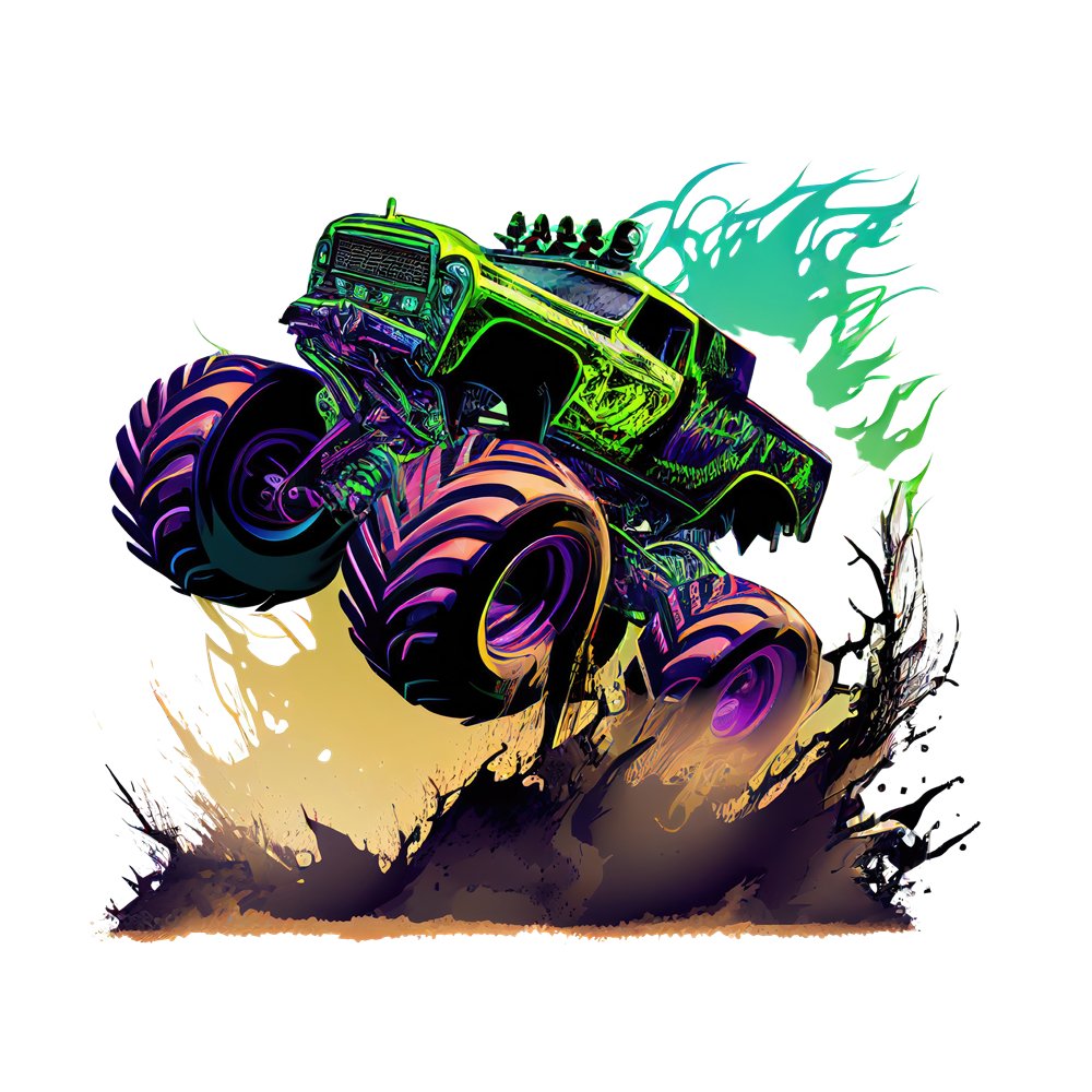 Cool Monster Trucks #4 Fabric Panel