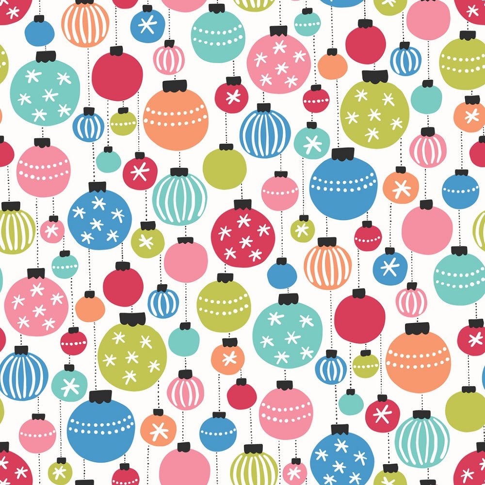 Colorful Hanging Baubles Fabric