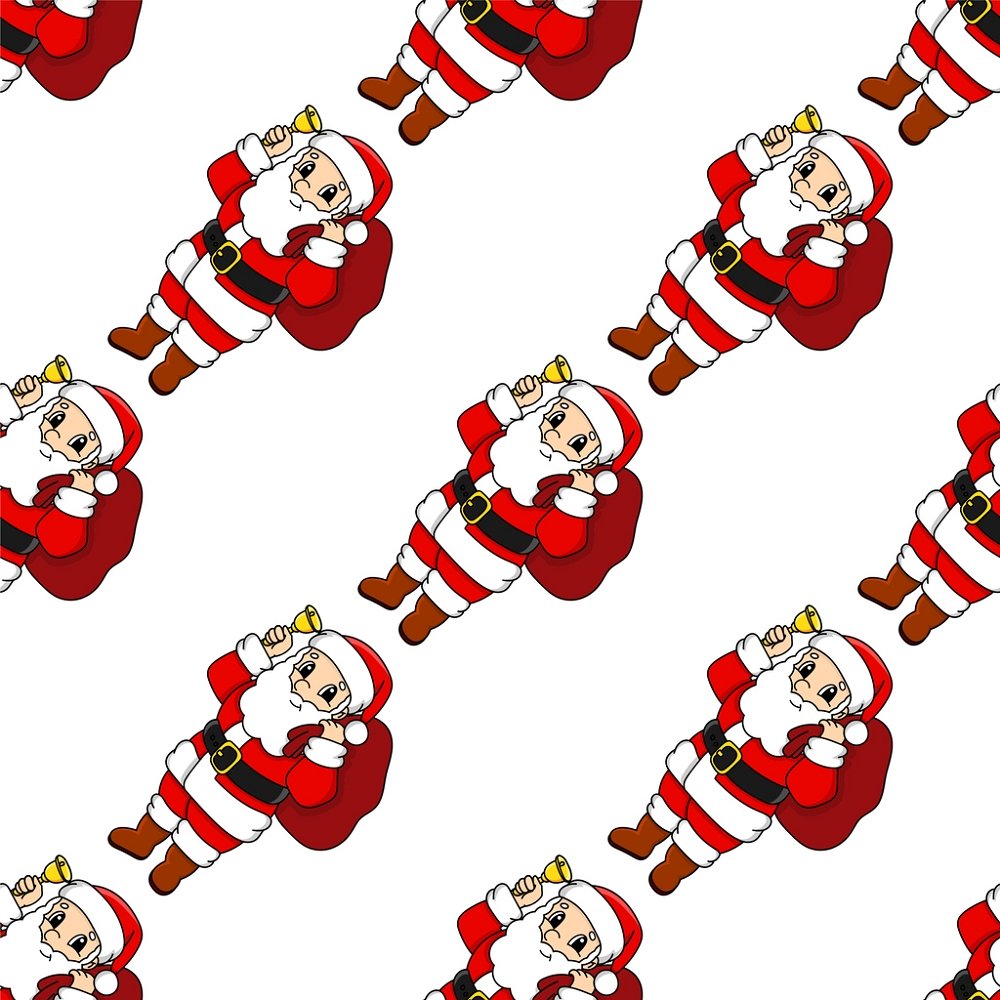Cartoon Christmas Santa Claus Fabric