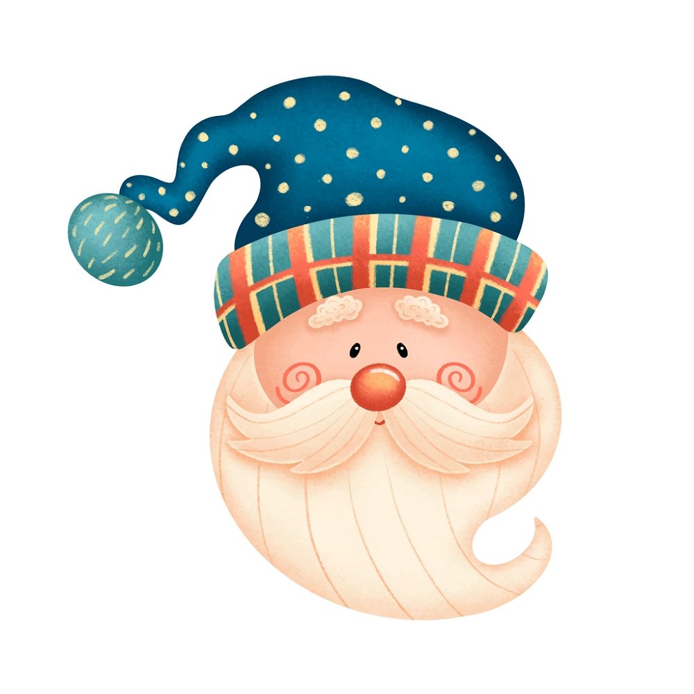 Cartoon Santa Clause Fabric Panel - Variation 2