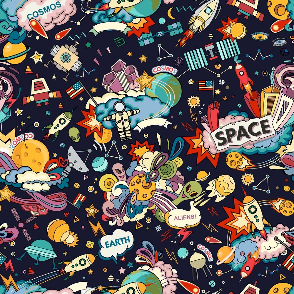 Cartoon Space Fabric