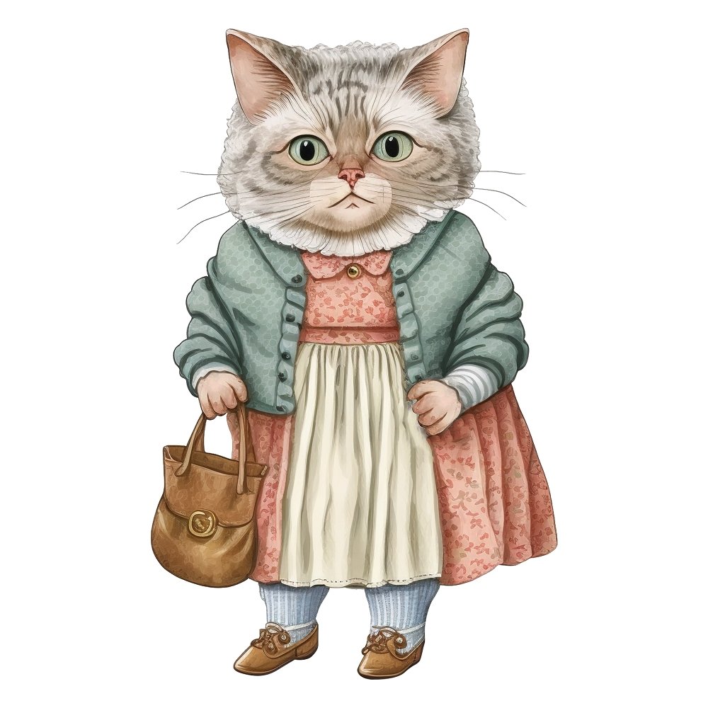 Cat Grandma #1 Fabric Panel