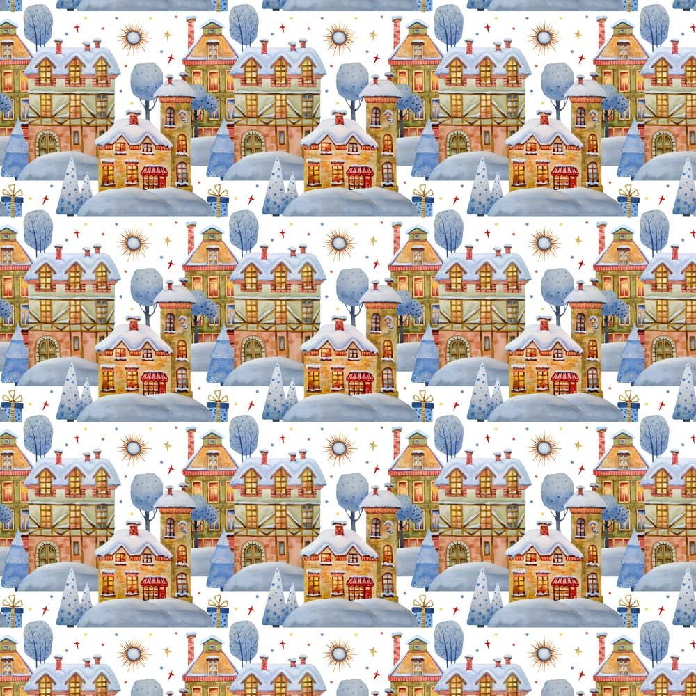 Christmas Village Fabric - Multi