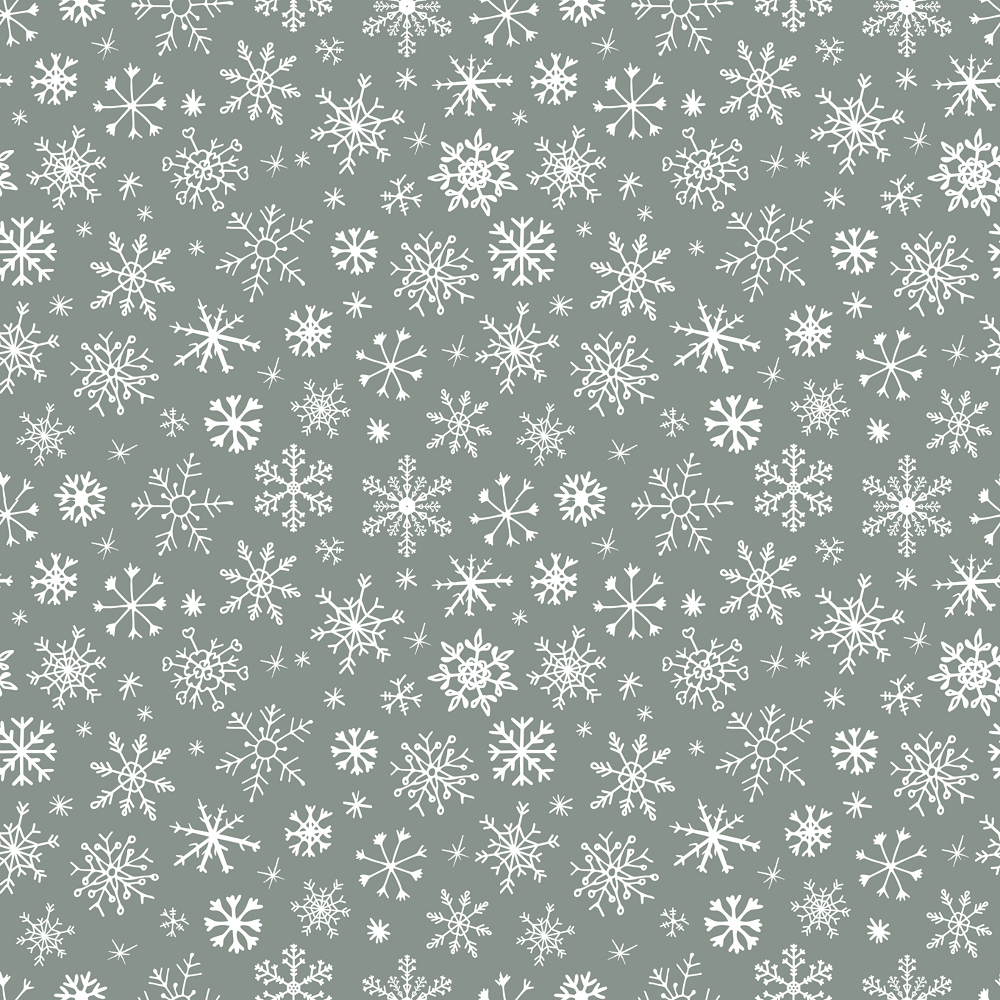 Cider & Sage Christmas Snowflakes Fabric - Green